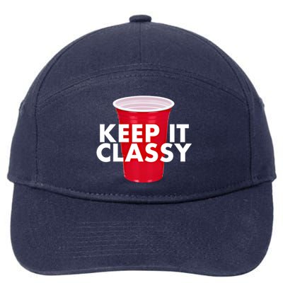 Keep It Classy Cute Gift Red Cup Party Beer Ing College Novelty Gift 7-Panel Snapback Hat