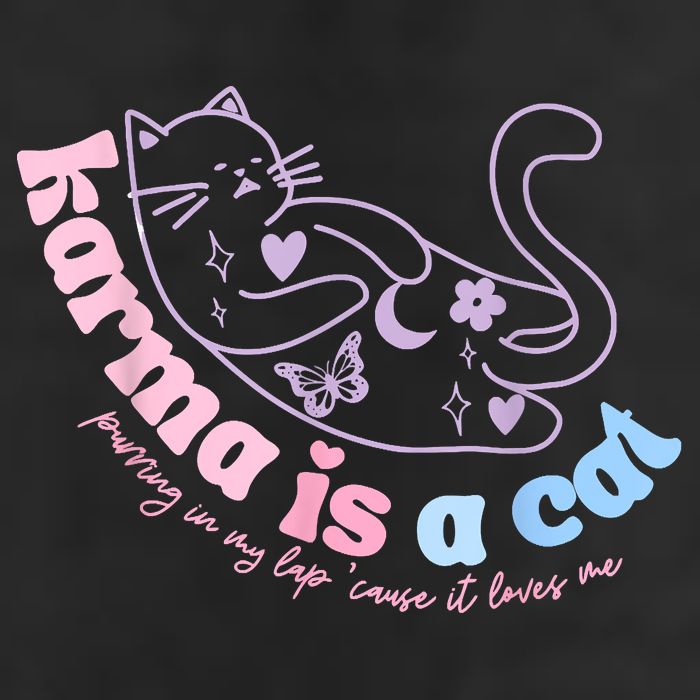 Karma Is Cat Purring In My Lap Cause It Loves Me Garment-Dyed Fleece Hoodie