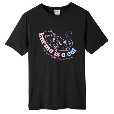 Karma Is Cat Purring In My Lap Cause It Loves Me Tall Fusion ChromaSoft Performance T-Shirt