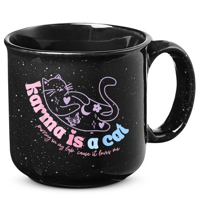 Karma Is Cat Purring In My Lap Cause It Loves Me 15oz Campfire Ceramic Mug