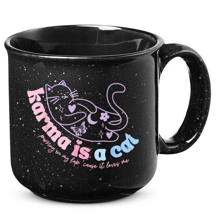Karma Is Cat Purring In My Lap Cause It Loves Me 15oz Campfire Ceramic Mug