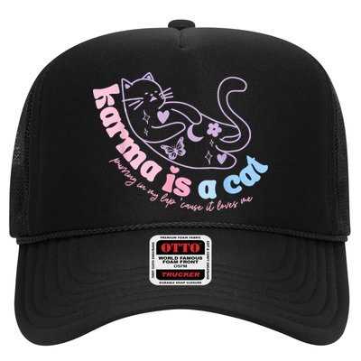 Karma Is Cat Purring In My Lap Cause It Loves Me Trucker Hat