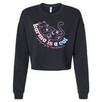 Karma Is Cat Purring In My Lap Cause It Loves Me Cropped Pullover Crew