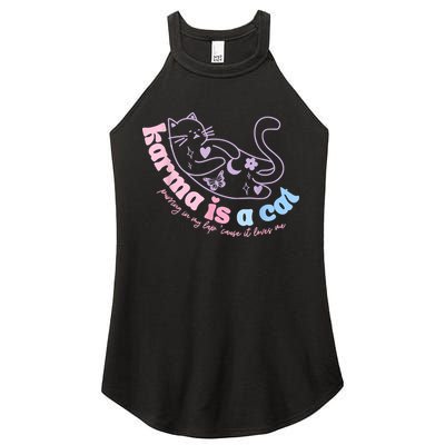 Karma Is Cat Purring In My Lap Cause It Loves Me Women's Perfect Tri Rocker Tank