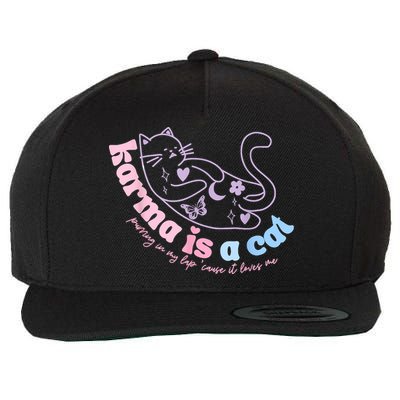 Karma Is Cat Purring In My Lap Cause It Loves Me Wool Snapback Cap
