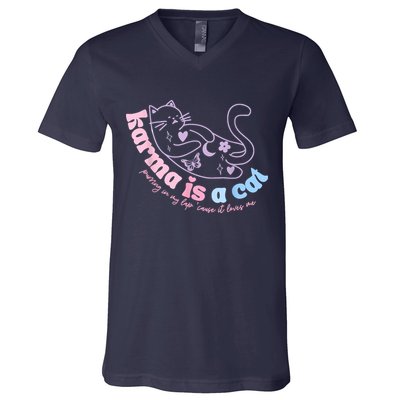 Karma Is Cat Purring In My Lap Cause It Loves Me V-Neck T-Shirt