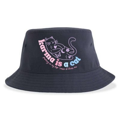 Karma Is Cat Purring In My Lap Cause It Loves Me Sustainable Bucket Hat