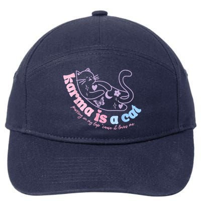 Karma Is Cat Purring In My Lap Cause It Loves Me 7-Panel Snapback Hat