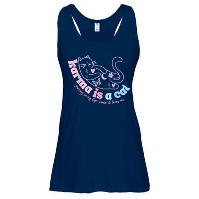 Karma Is Cat Purring In My Lap Cause It Loves Me Ladies Essential Flowy Tank