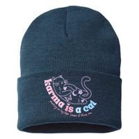 Karma Is Cat Purring In My Lap Cause It Loves Me Sustainable Knit Beanie