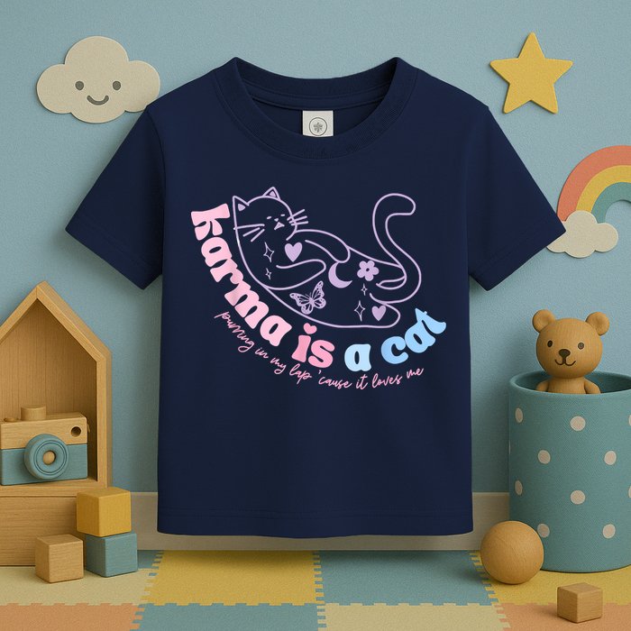 Karma Is Cat Purring In My Lap Cause It Loves Me Toddler T-Shirt