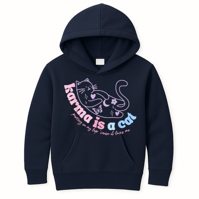 Karma Is Cat Purring In My Lap Cause It Loves Me Kids Hoodie