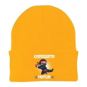 Kindergarten I Come Ninja Fighter Kindergarten Gift Knit Cap Winter Beanie