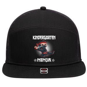 Kindergarten I Come Ninja Fighter Kindergarten Gift 7 Panel Mesh Trucker Snapback Hat