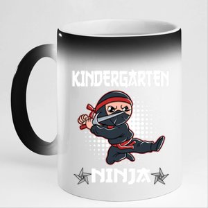 Kindergarten I Come Ninja Fighter Kindergarten Gift 11oz Black Color Changing Mug