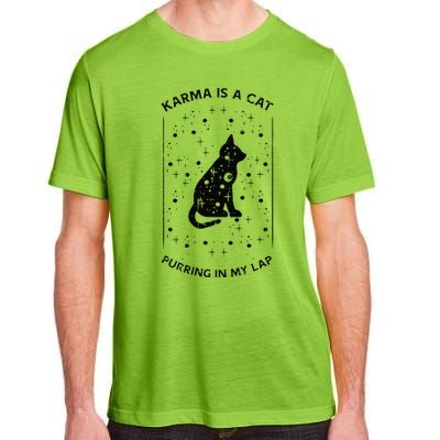 Karma Is Cat Purring On Lap Cute Black Kitten Adult ChromaSoft Performance T-Shirt