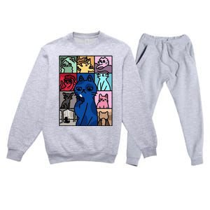 Karma Is Cat Cat Lover Premium Crewneck Sweatsuit Set