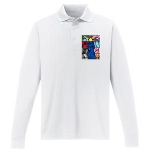 Karma Is Cat Cat Lover Performance Long Sleeve Polo