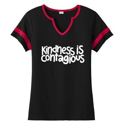 Kindness Is Contagious Anti Bullying Orange Unity Day Meaningful Gift Ladies Halftime Notch Neck Tee