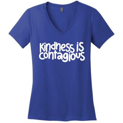 Kindness Is Contagious Anti Bullying Orange Unity Day Meaningful Gift Women's V-Neck T-Shirt