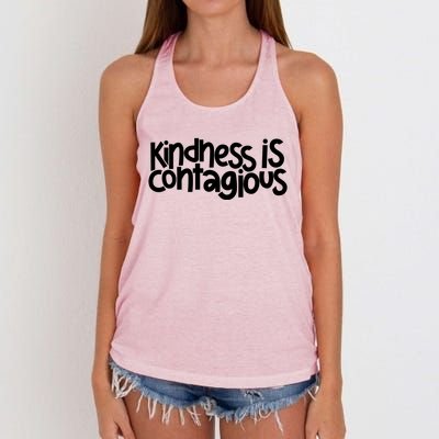 Kindness Is Contagious Anti Bullying Orange Unity Day Meaningful Gift Women's Knotted Racerback Tank