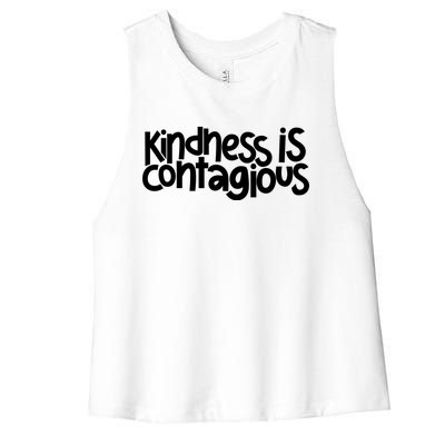 Kindness Is Contagious Anti Bullying Orange Unity Day Meaningful Gift Women's Racerback Cropped Tank