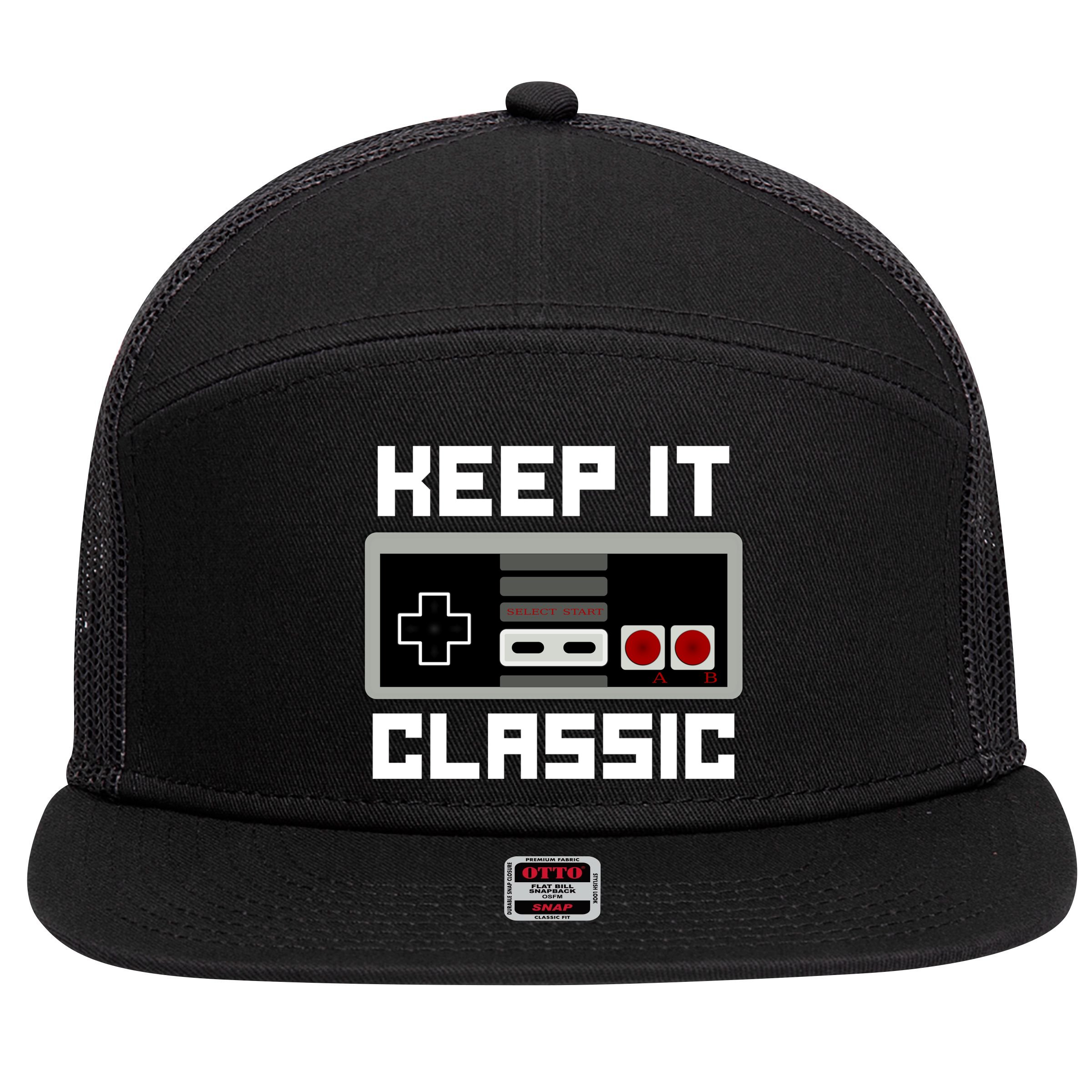 Keep It Classic Retro Gamer 7 Panel Mesh Trucker Snapback Hat