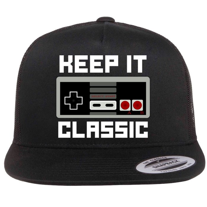 Keep It Classic Retro Gamer Flat Bill Trucker Hat