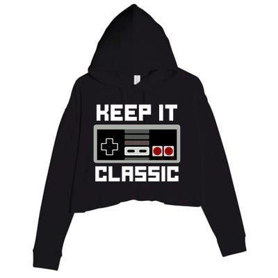 Keep It Classic Retro Gamer Crop Fleece Hoodie