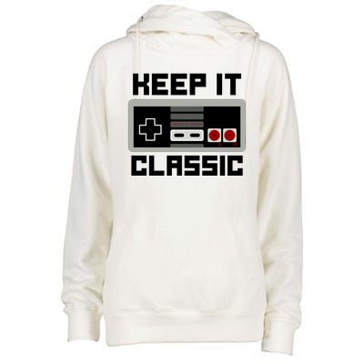 Keep It Classic Retro Gamer Womens Funnel Neck Pullover Hood