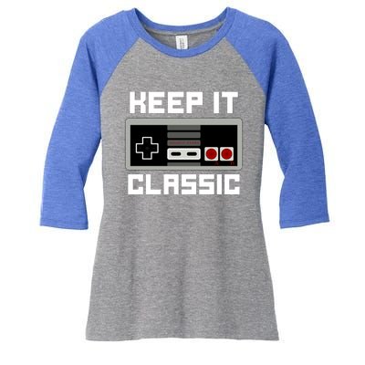 Keep It Classic Retro Gamer Women's Tri-Blend 3/4-Sleeve Raglan Shirt