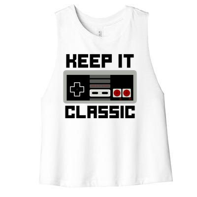 Keep It Classic Retro Gamer Women's Racerback Cropped Tank