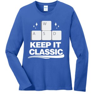 Keep It Classic Video Games Wasd Control Gift Ladies Long Sleeve Shirt