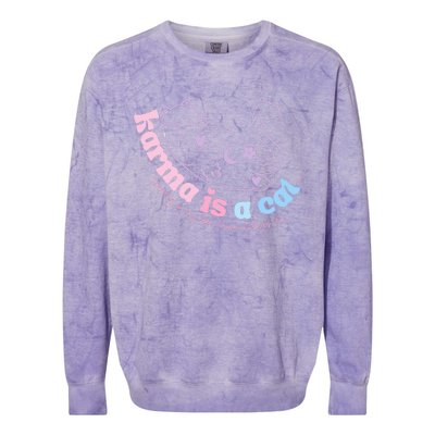 Karma Is Cat Purring In My Lap Cause It Loves Me  Colorblast Crewneck Sweatshirt