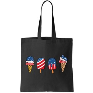 Kids Ice Cream 4th Of July Cool Dessert Patriotic Kids Toddlers Tote Bag