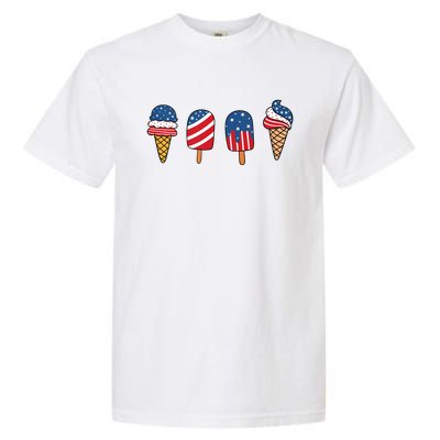 Kids Ice Cream 4th Of July Cool Dessert Patriotic Kids Toddlers Garment-Dyed Heavyweight T-Shirt