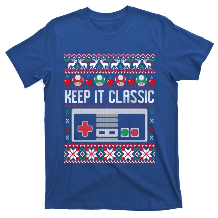 Keep It Classic Video Game Retro Ugly Christmas Gamer Gift T-Shirt