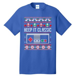 Keep It Classic Video Game Retro Ugly Christmas Gamer Gift Tall T-Shirt