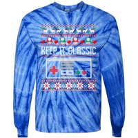 Keep It Classic Video Game Retro Ugly Christmas Gamer Gift Tie-Dye Long Sleeve Shirt