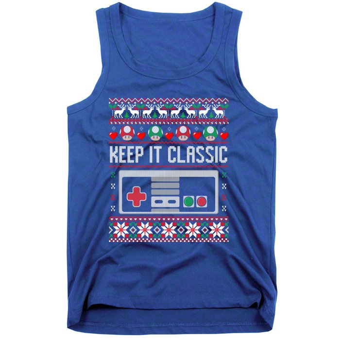 Keep It Classic Video Game Retro Ugly Christmas Gamer Gift Tank Top