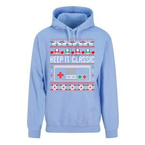 Keep It Classic Video Game Retro Ugly Christmas Gamer Gift Unisex Surf Hoodie