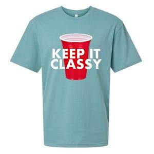 Keep It Classy Cute Gift Red Cup Party Beer Ing College Novelty Gift Sueded Cloud Jersey T-Shirt