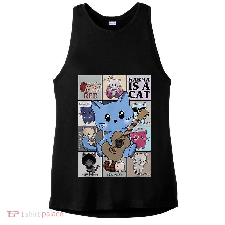 Karma Is Cat Album Ladies PosiCharge Tri-Blend Wicking Tank