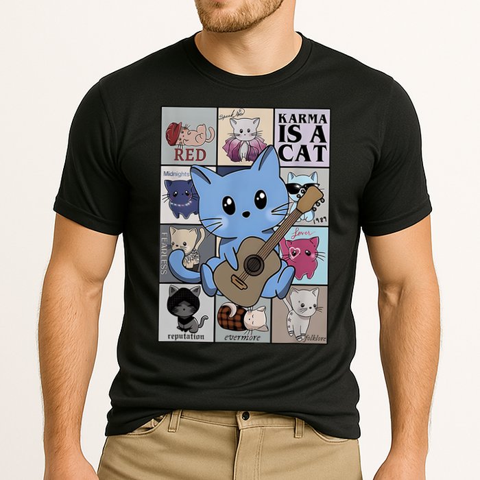 Karma Is Cat Album Cooling Performance Crew T-Shirt