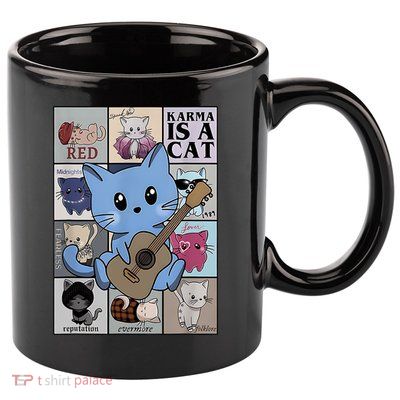 Karma Is Cat Album 11oz C Handle Ceramic Mug