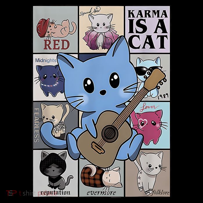 Karma Is Cat Album Drawstring Bag