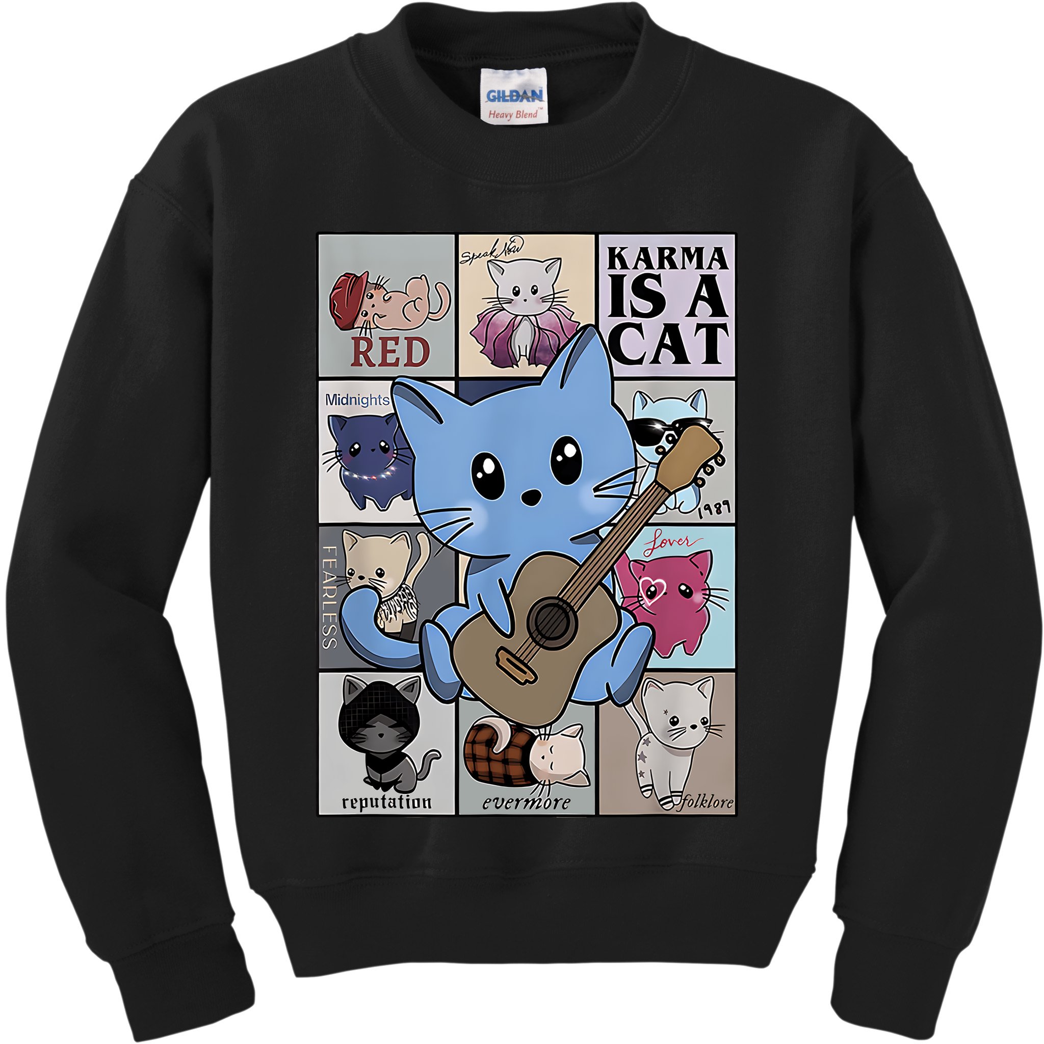 Karma Is Cat Album Kids Sweatshirt