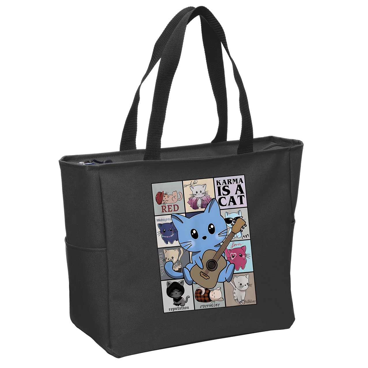 Karma Is Cat Album Zip Tote Bag