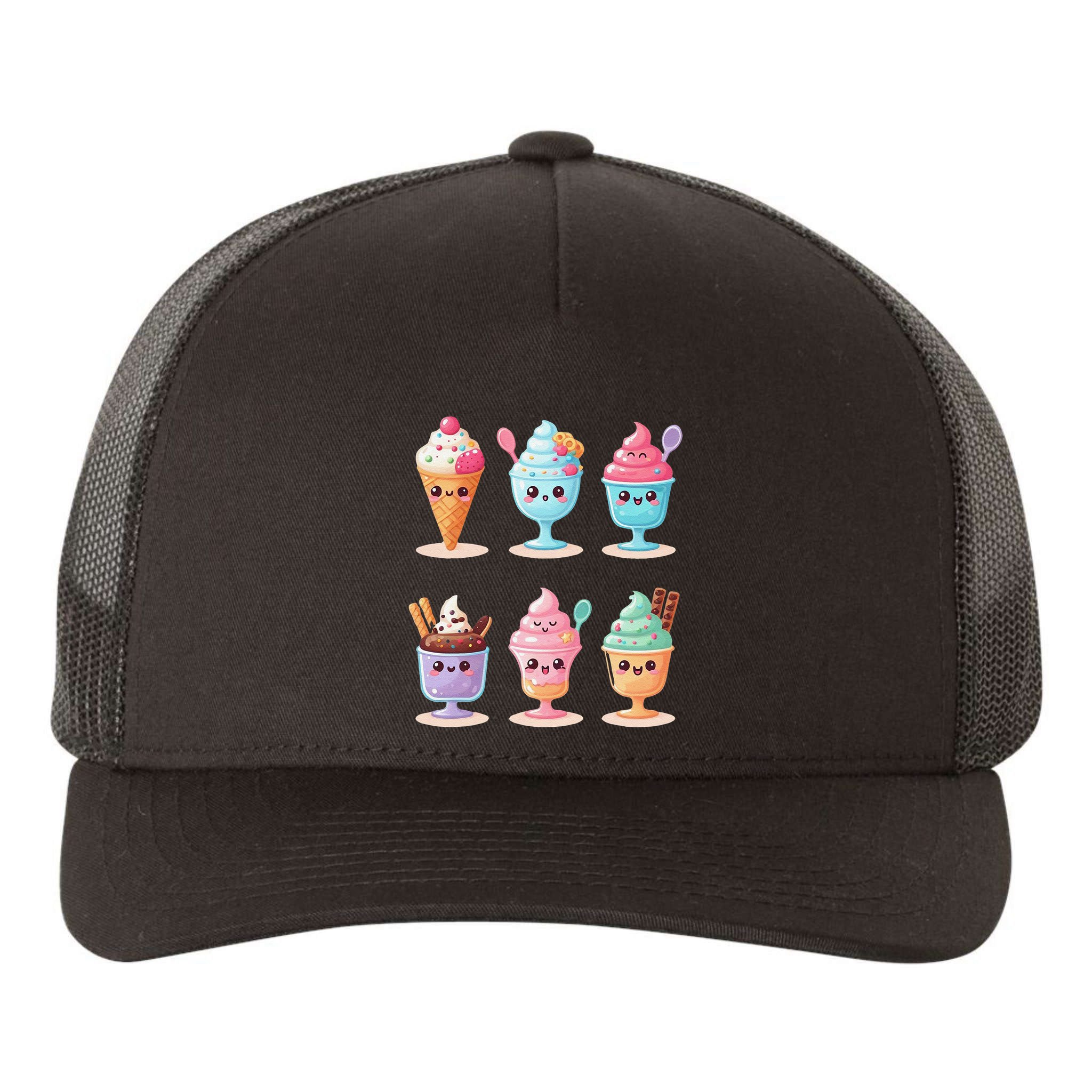 Kawaii Ice Cream Frozen Yogurt Lover Anime Yupoong Adult 5-Panel Trucker Hat