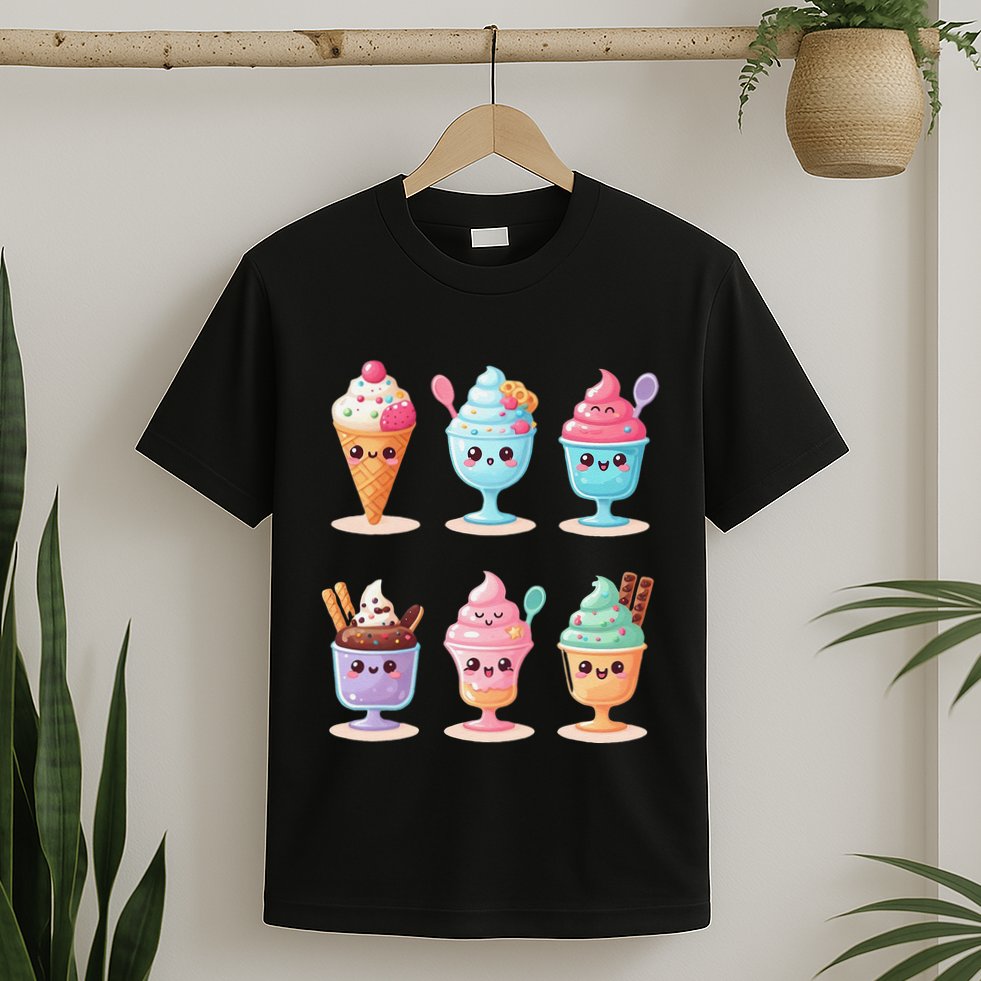 Kawaii Ice Cream Frozen Yogurt Lover Anime T-Shirt